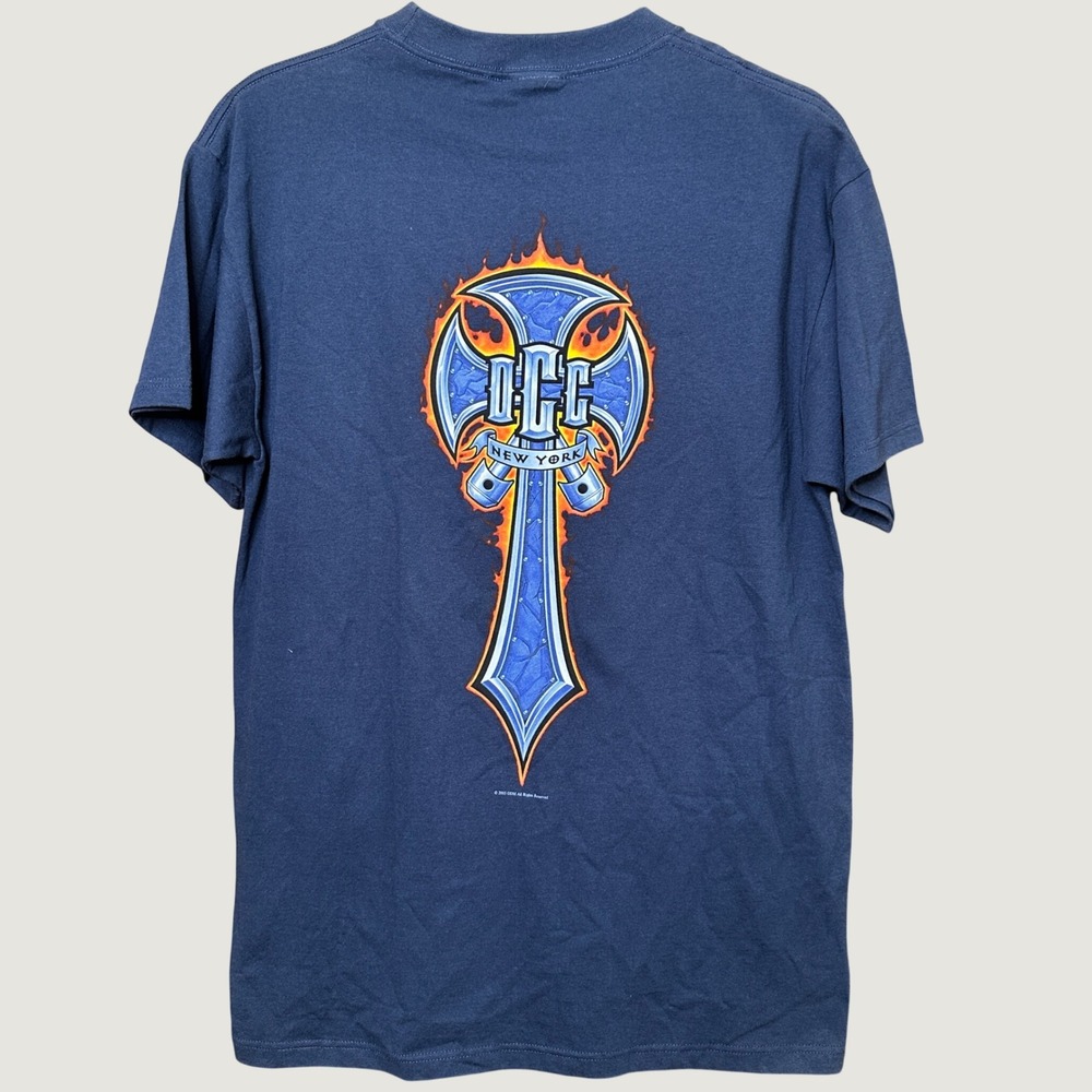 Vintage 2003 Orange County Choppers OCC Blue Graphic T-Shirt Men Large ODM Biker
